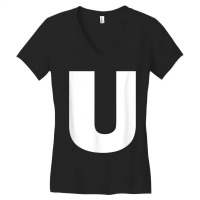 Letter U Capital Alphabet Monogram Initial Women's V-neck T-shirt | Artistshot