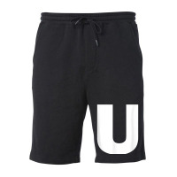 Letter U Capital Alphabet Monogram Initial Fleece Short | Artistshot