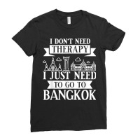 Bangkok Thailand City Skyline Map Ladies Fitted T-shirt | Artistshot