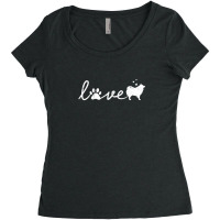 American Eskimo Love Dog Pet Lover Gift Women's Triblend Scoop T-shirt | Artistshot