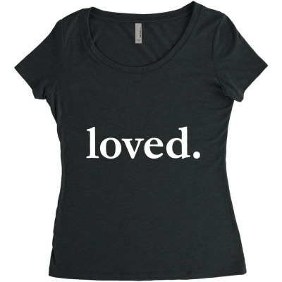 Valentines Day Loved Women's Triblend Scoop T-shirt Designed By Bariteau Hannah