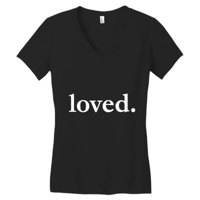 Valentines Day Loved Women's V-neck T-shirt Designed By Bariteau Hannah