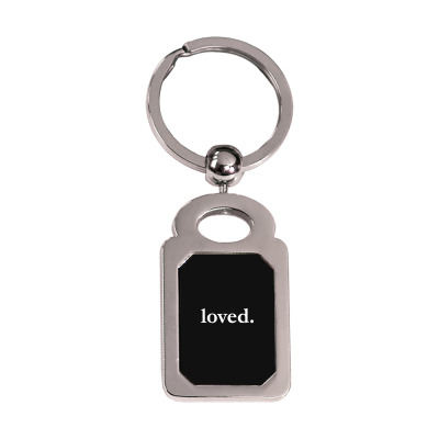 Valentines Day Loved Silver Rectangle Keychain Designed By Bariteau Hannah