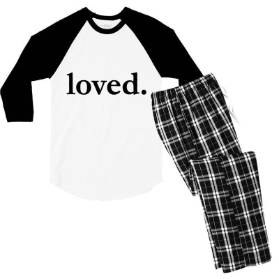 Valentines Day Loved Men's 3/4 Sleeve Pajama Set Designed By Bariteau Hannah