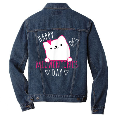 Cat Valentines Day Men Denim Jacket Designed By Bariteau Hannah