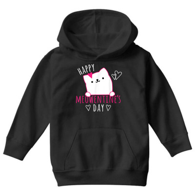 Cat Valentines Day Youth Hoodie Designed By Bariteau Hannah