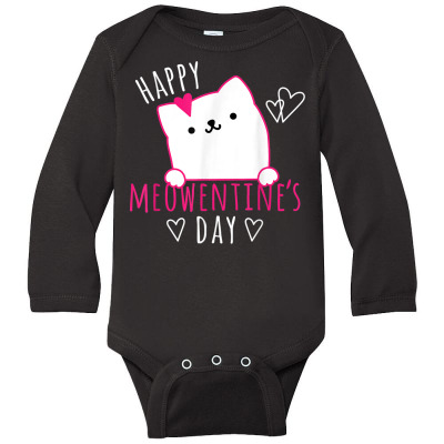 Cat Valentines Day Long Sleeve Baby Bodysuit Designed By Bariteau Hannah