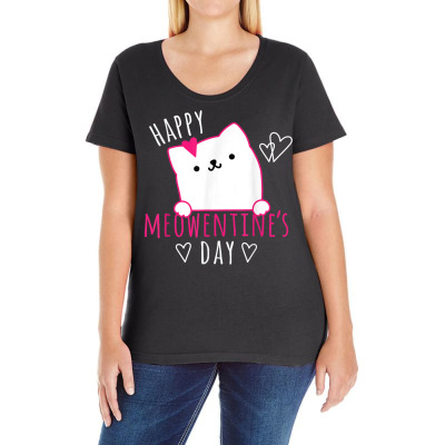 Cat Valentines Day Ladies Curvy T-shirt Designed By Bariteau Hannah