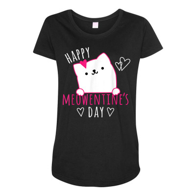 Cat Valentines Day Maternity Scoop Neck T-shirt Designed By Bariteau Hannah