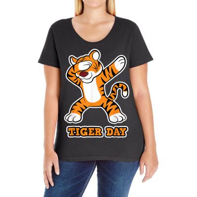 Tiger Day Ladies Curvy T-shirt Designed By Bariteau Hannah