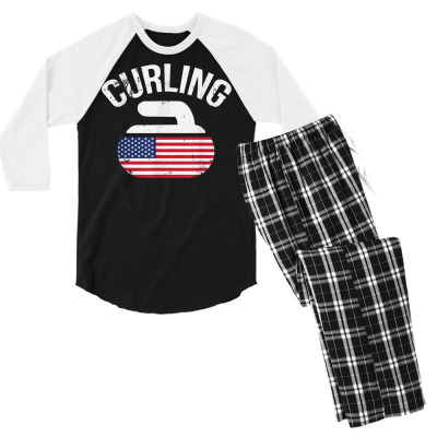 Curling Stone Men's 3/4 Sleeve Pajama Set Designed By Bariteau Hannah