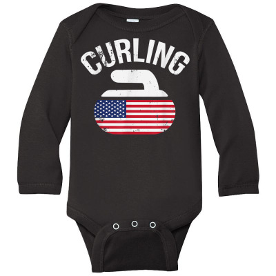 Curling Stone Long Sleeve Baby Bodysuit Designed By Bariteau Hannah