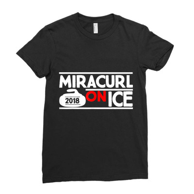 Miracurl On Ice Ladies Fitted T-shirt Designed By Bariteau Hannah
