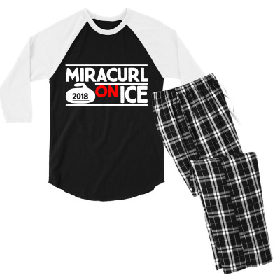 Miracurl On Ice Men's 3/4 Sleeve Pajama Set Designed By Bariteau Hannah