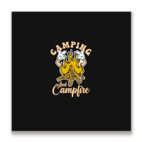 Camping And Campfire Metal Print Square | Artistshot