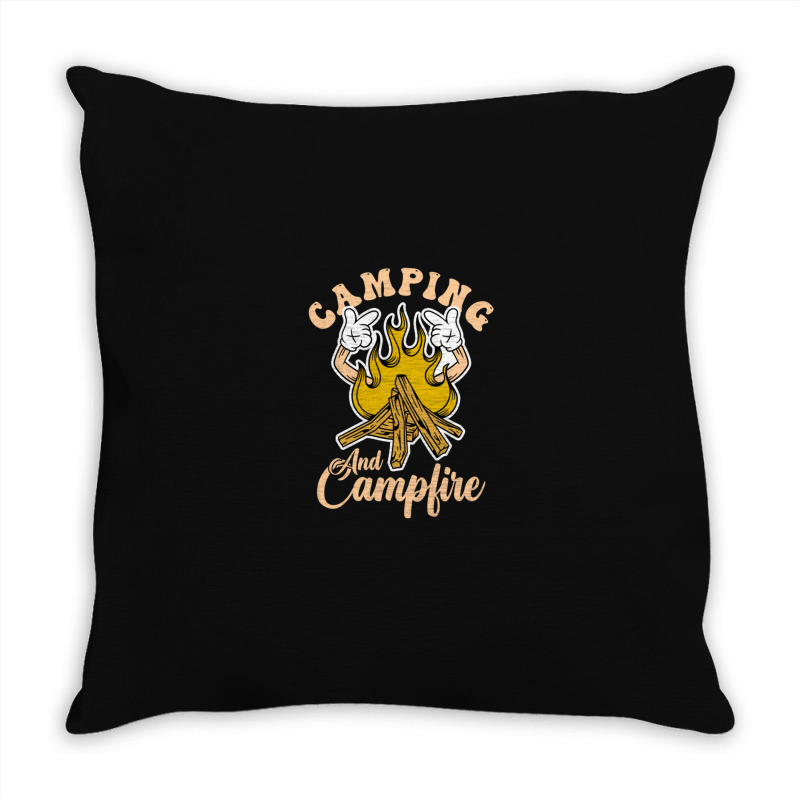 Camping And Campfire Throw Pillow | Artistshot