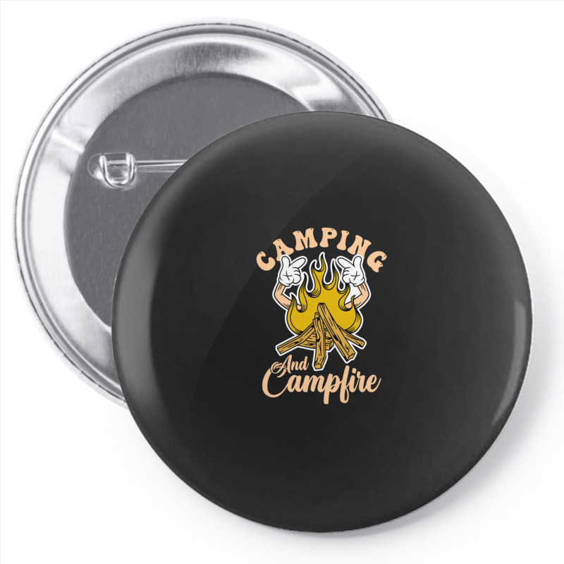 Camping And Campfire Pin-back Button | Artistshot