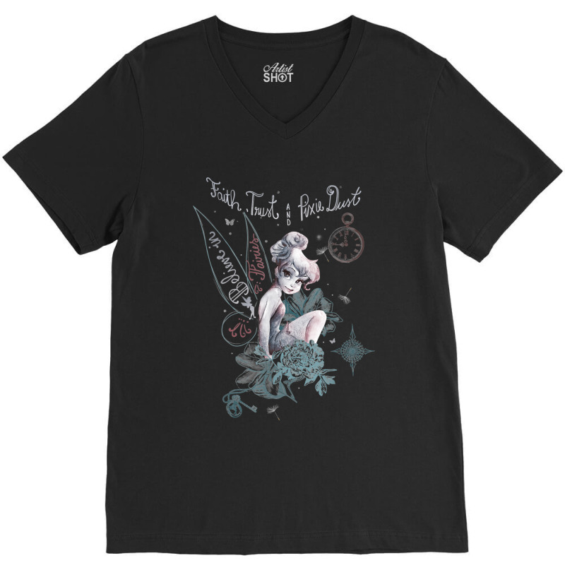 Tinkerbell Fairy - Believe Fairies - Faith Trust V-Neck Tee by ByronGFaulkner | Artistshot