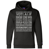 Vote As If,, Your Skin Is Not White, Vote Blue Champion Hoodie | Artistshot