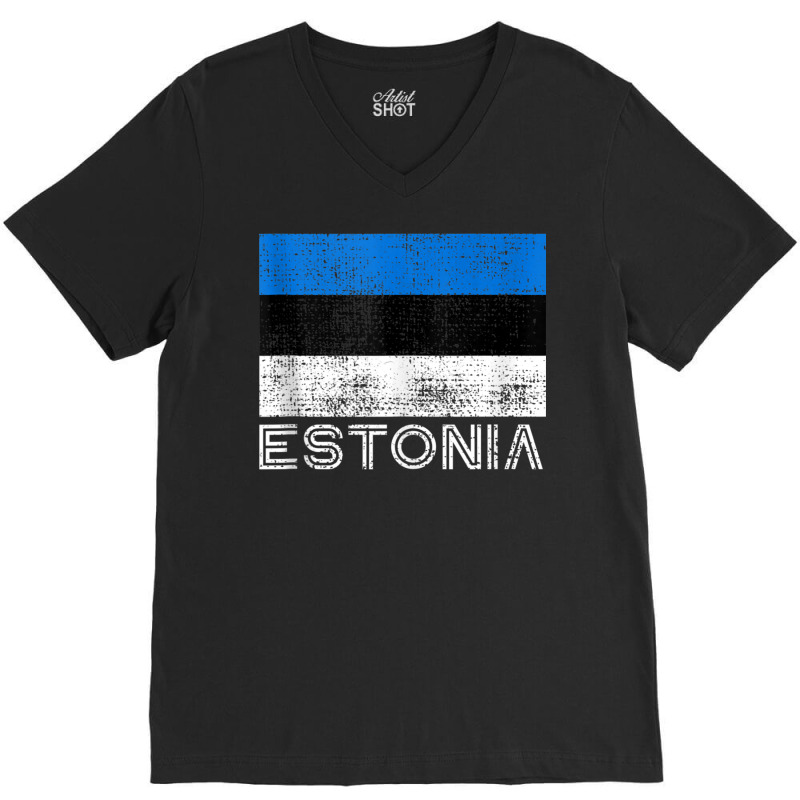 Estonian National Flag Vintage Pride Estonia Tank Top V-neck Tee | Artistshot