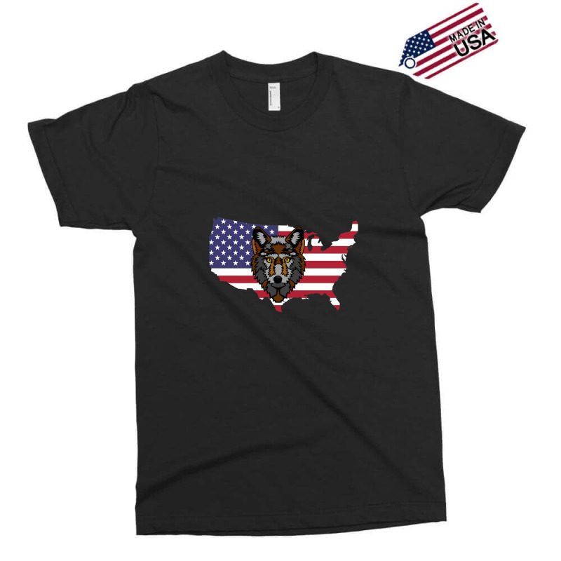 American Flag Map Wolf Exclusive T-shirt | Artistshot