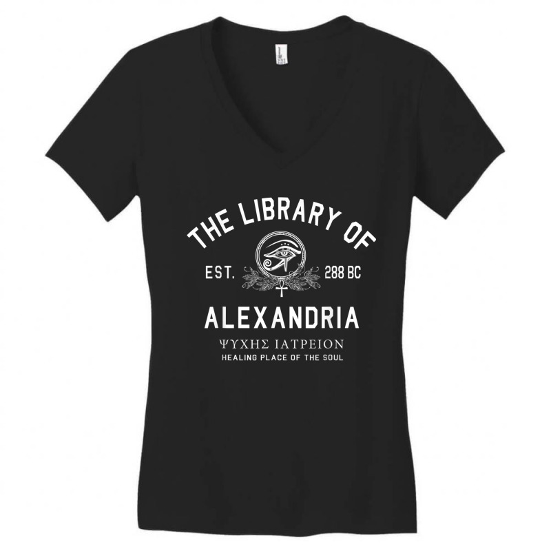 The Library Of Alexandria Egypt Ancient Egyptian Library Women's V-Neck T-Shirt by RomanMikolyants | Artistshot