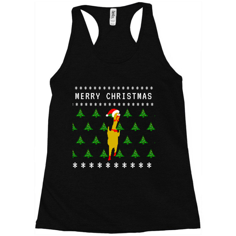 Merry Christmas Rubber Chicken Racerback Tank by JULIUSGERADEAU | Artistshot