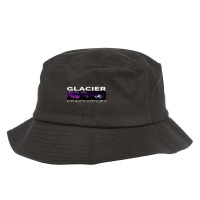 Glacier National Park Night Sky With Gps Location Design Bucket Hat | Artistshot