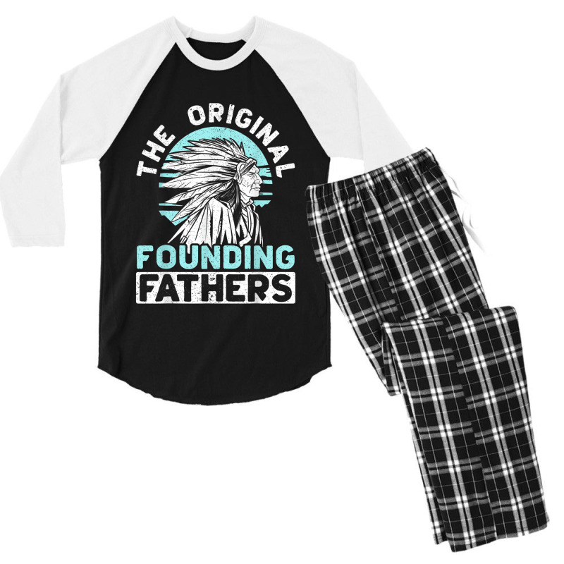 The Original Founding Fathers Indigenous Native American Men's 3/4 Sleeve Pajama Set | Artistshot