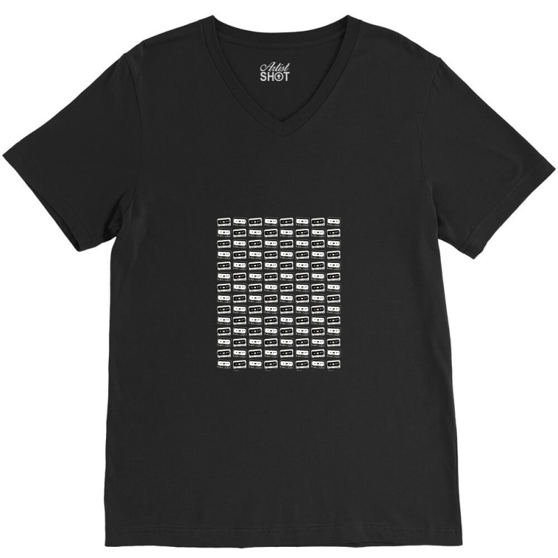 Cassette Pattern Black And White V-Neck Tee by RobertStone | Artistshot