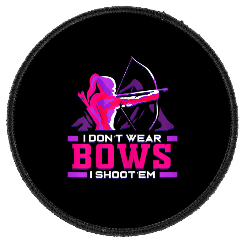 Womens Archery Girl Gift For Woman Archer Bow And Arrow Hunter Lady T Round  Patch. By Artistshot