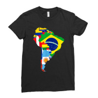 Latin South America Continent Map Flags Ladies Fitted T-shirt | Artistshot