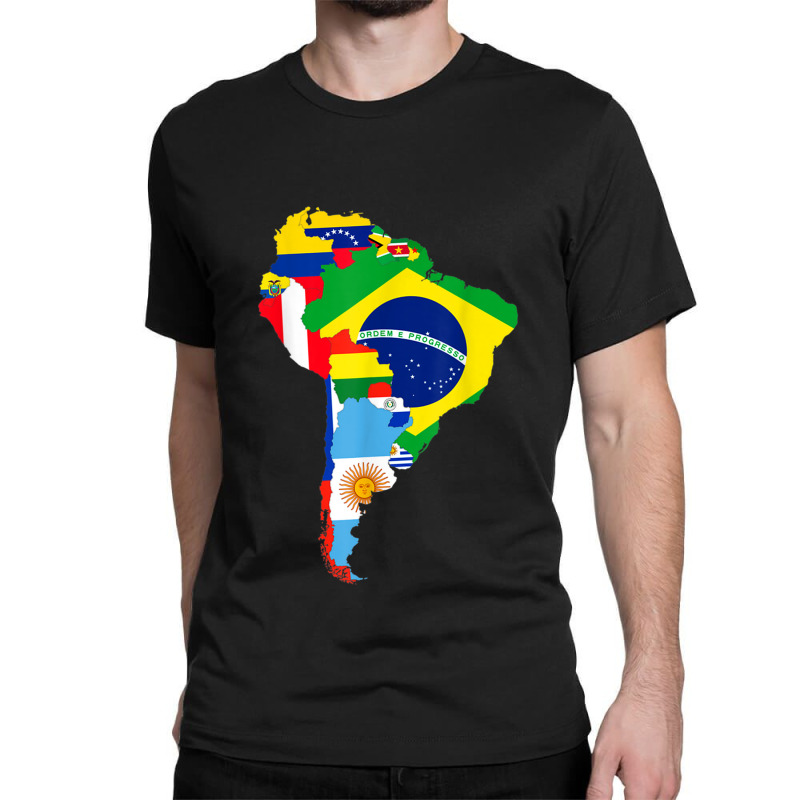 Latin South America Continent Map Flags Classic T-shirt by CruzChapman | Artistshot