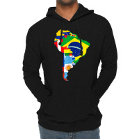 Latin South America Continent Map Flags Lightweight Hoodie | Artistshot