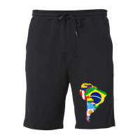 Latin South America Continent Map Flags Fleece Short | Artistshot