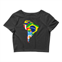 Latin South America Continent Map Flags Crop Top | Artistshot