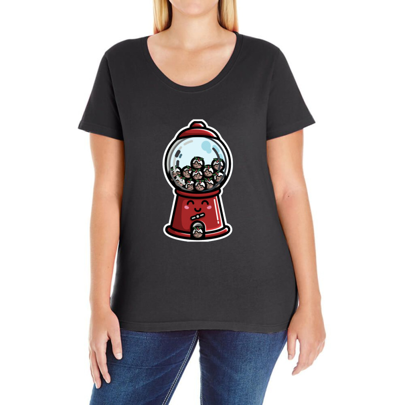 Cawaii Cute Chrismas Pudding Gumball Machine Ladies Curvy T-Shirt by Acoy | Artistshot