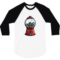 Cawaii Cute Chrismas Pudding Gumball Machine 3/4 Sleeve Shirt | Artistshot