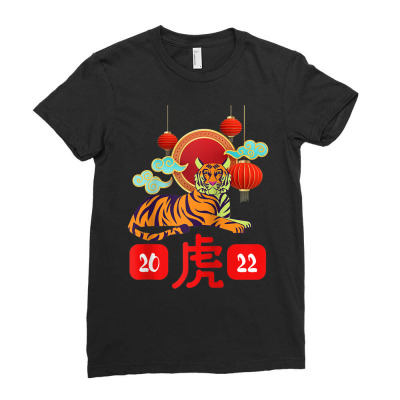 Year Of The Tiger Chinese New Year 2022 Raglan Baseball Tee Ladies Fitted T-shirt Designed By Yurivinpco