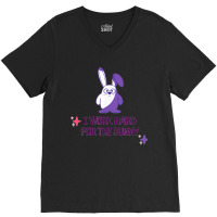 Bunny Memes Cute Kawaii Art I Work Hard For The Purple Bunny V-neck Tee | Artistshot