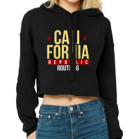 Califonia Republic Route 66 Usa Cropped Hoodie | Artistshot