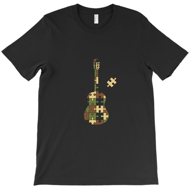 Camouflage Puzzle Classical Guitar Silhouette T-shirt | Artistshot