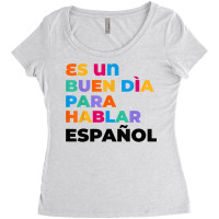 Maestra Cute Rainbow Regalos Para Bilingual Spanish Teacher Women's Triblend Scoop T-shirt | Artistshot