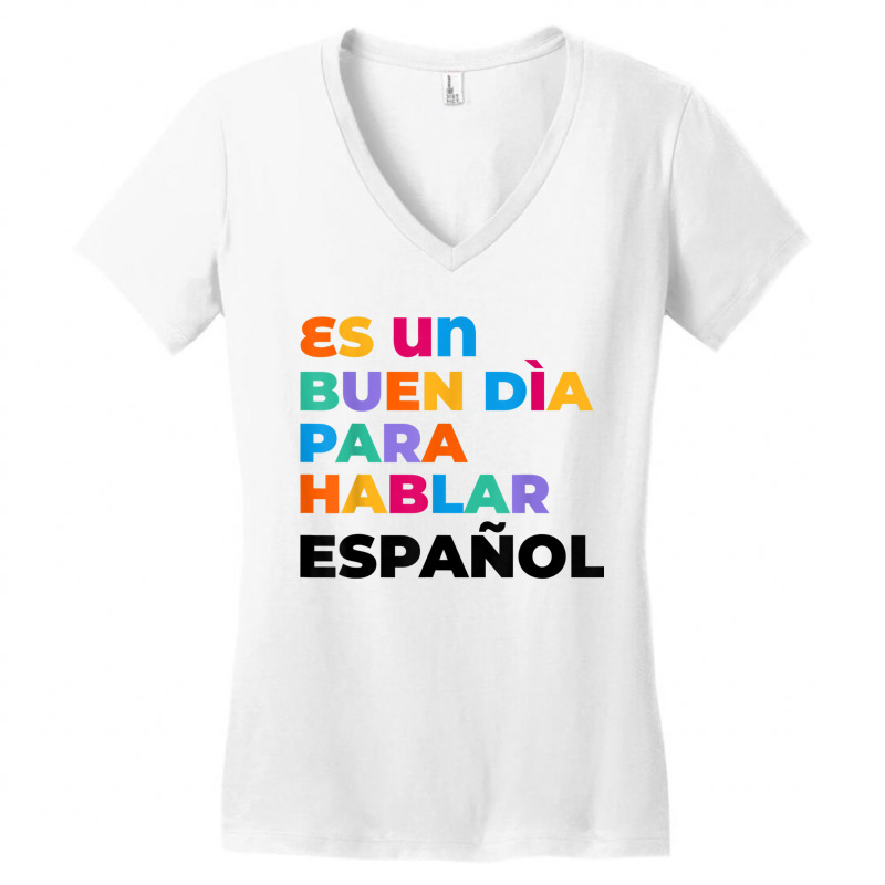 Maestra Cute Rainbow Regalos Para Bilingual Spanish Teacher Women's V-Neck T-Shirt by JaronKennedy | Artistshot