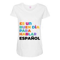 Maestra Cute Rainbow Regalos Para Bilingual Spanish Teacher Maternity Scoop Neck T-shirt | Artistshot