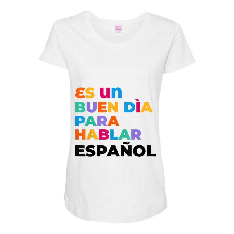 Maestra Cute Rainbow Regalos Para Bilingual Spanish Teacher Maternity Scoop Neck T-shirt by JaronKennedy | Artistshot