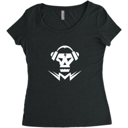 dubstep music logo skull Women's Triblend Scoop T-shirt | Artistshot