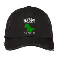 T Rex If You're Happy And You Know It Clap Your Oh... Vintage Cap | Artistshot