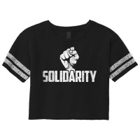 Solidarity With Fist Protest Union Worker Distressed Scorecard Crop Tee | Artistshot