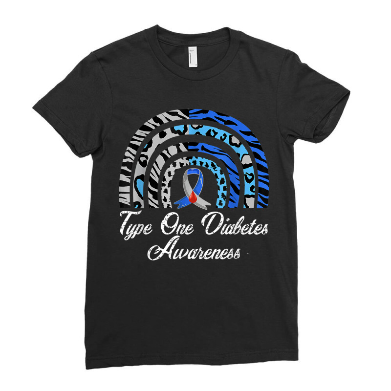 Type 1 Diabetes Awareness Type One Diabetic Rainbow Ladies Fitted T-Shirt by DarionMurray | Artistshot